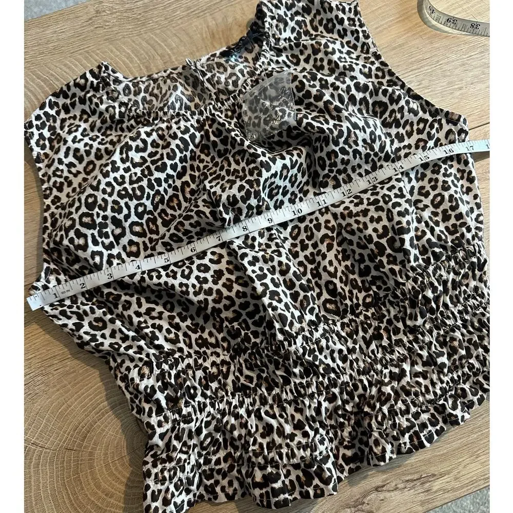 J. Crew Hyacinth Top Leopard Cotton Poplin XS Style CI551